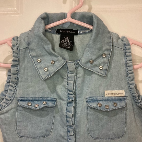 Calvin Klein sleeveless jean dress girl size 4. - Picture 6 of 6